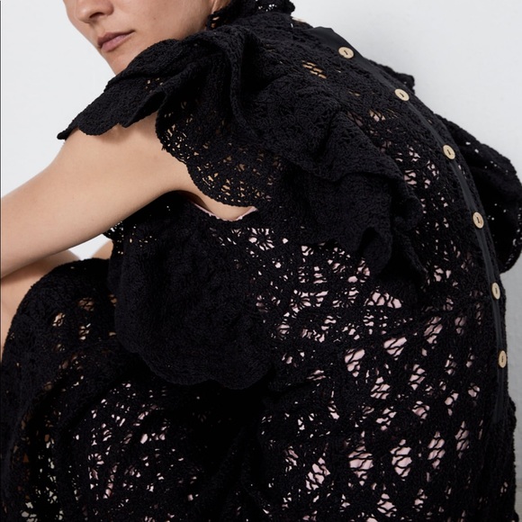 Zara Dresses Zara Textured Ruffle Dress Poshmark